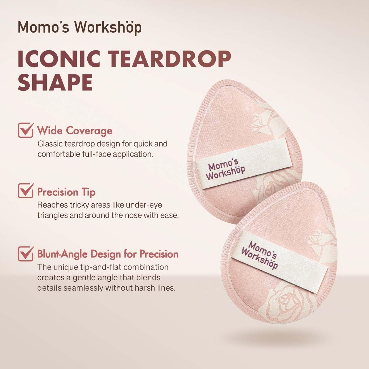 Makeup Sponge, Rubycell, Egg Shape, Foundation Sponges with Glossy PU Leather, for Liquid/Sheer Foundations, Cosmetic Puff, Medium Bounce,Travel Friendly & Reusable,2pcs & Storage Case-GlimoraGlow