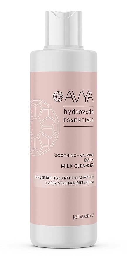 AVYA Hydroveda Essentials Daily Milk Cleanser (8.2oz) - Advanced Ayurvedic Skincare/Removes Makeup and Impurities for Natural Radiance/Ginger Blend Great for Sensitive Skin-GlimoraGlow