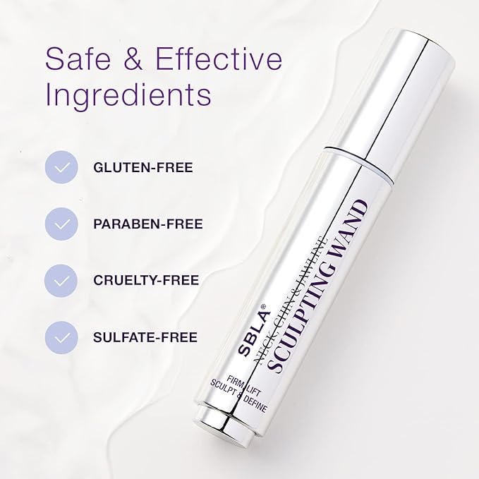 SBLA Beauty - Neck, Chin & Jawline Sculpting Wand 0.7 Fl Oz / 20mL - Lifts & Firms the Neck, Chin, Jawline & Decollete - Reduces Lines & Wrinkles - Smooths, Tightens Sagging Skin - Evens Out Skin Tone-GlimoraGlow