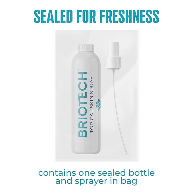 BRIOTECH Topical Skin Spray, Hypochlorous Acid Spray for Sensitive Skin, HOCl Facial Mist, Full Body Support Against Irritation, Calm Redness, Soothe Foot & Scalp, 8 oz (1 Pack)-GlimoraGlow