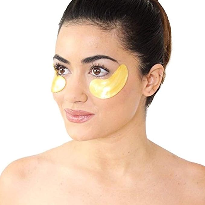 Jakuva 29PCS Gold Gel Crystal Collagen Eye Mask Under Eye Patches For Puffy Eyes and Dark Circles, Hydrating & Anti Aging,24k Gold Eye Mask Eye Patches for Moisturizing-GlimoraGlow