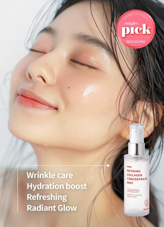 Collagen Facial Mist – Hydrating & Firming Spray for Face, Anti-Wrinkle Korean Skincare, Daily Moisturizer & Skin Tightening Mist with Nourishing Collagen (1.69 fl oz)-GlimoraGlow
