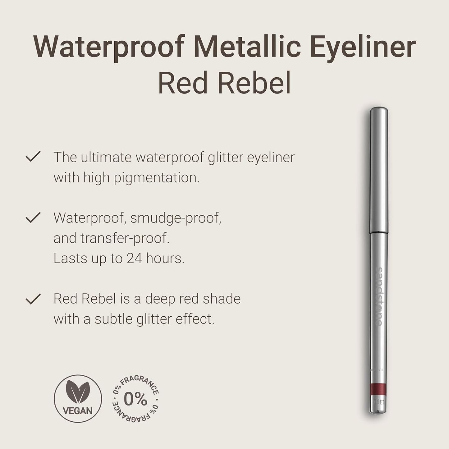 Hypoallergenic Waterproof Red Rebel Eyeliner Pencil-GlimoraGlow