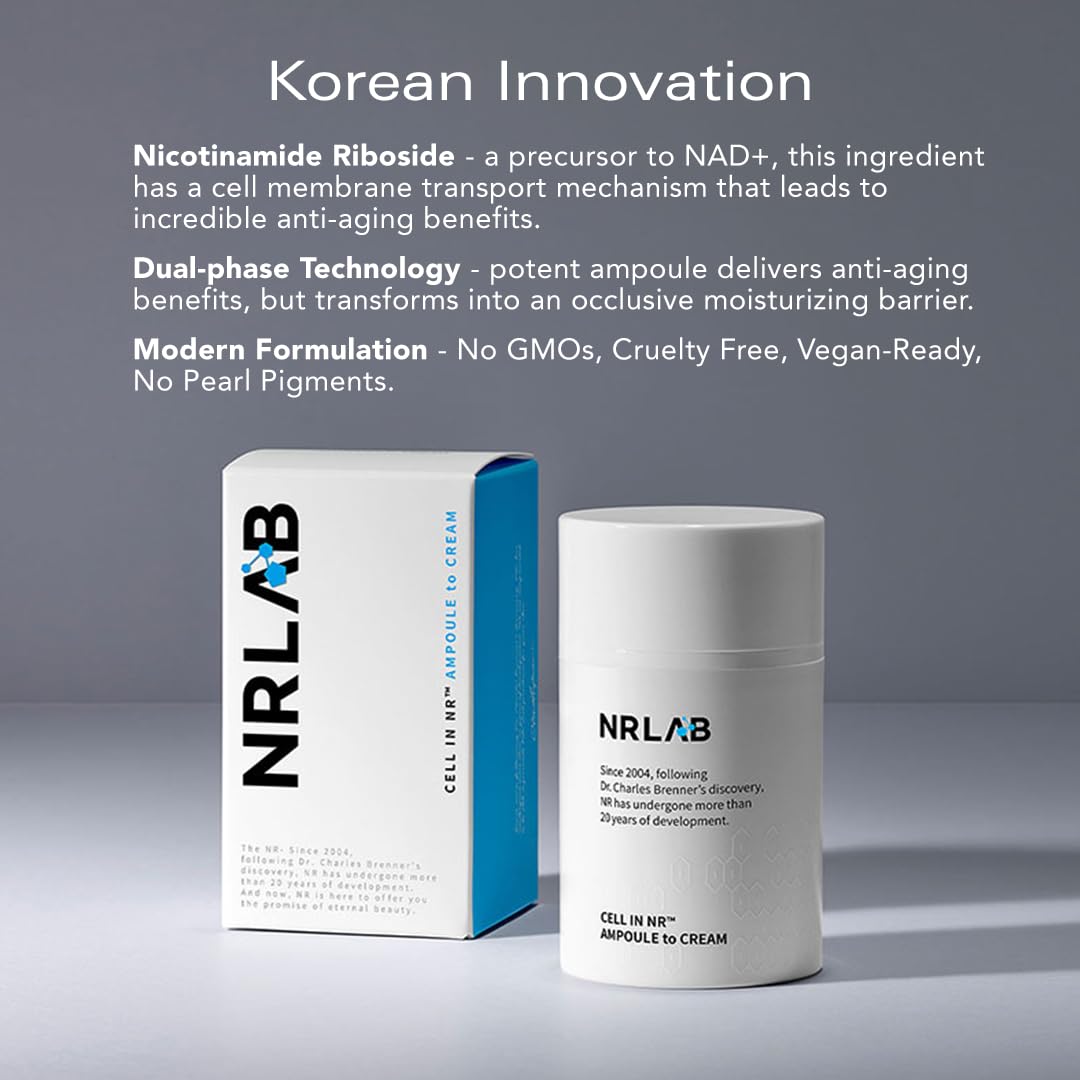 Anti-Aging Korean Serum with NR for Glass Skin– Hydrating, Anti-Aging, Firming & Brightening– Clinically Tested - K-Beauty Innovation - Korean Moisturizer – Ampoule-to-Cream Formula [1.52oz]-GlimoraGlow