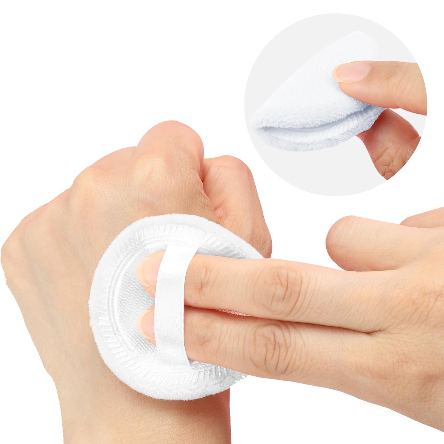 12 Pieces Powder Puffs Cotton Makeup Pads Soft Face Compact Puffs for Loose Setting Pressed Powder, 2.36 Inch (White)-GlimoraGlow