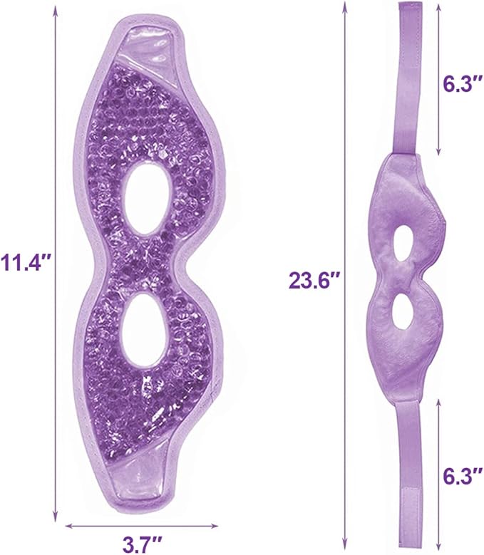 Jakuva 2PCS Cooling Eye Mask Sleeping Mask, Ice Eye Mask & Cold Eye Packs & Heat Cold Compress Pack Eye Spa Pad for Puffy Eyes,Puffiness,Headache,Stress Relief (Pink&Purple)-GlimoraGlow