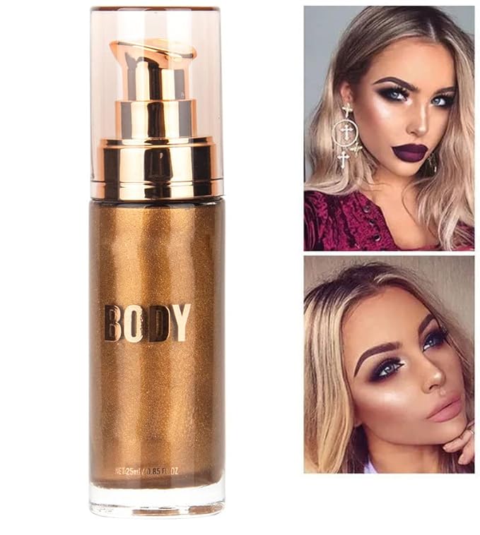 2 Pack Body Luminizer,Shimmer Body Highlighter Makeup Liquid Gloss Makeup for Glitte Face Body Gloss Cream.(104 Soft Yarn Pink)-GlimoraGlow