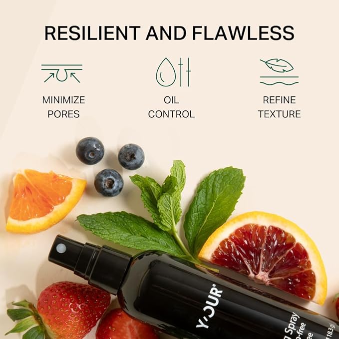 Y’OUR Silk Makeup Setting Spray: Lightweight Hydrating Face Mist; Long-Lasting, Blurring, Natural Finish. Infused with Vitamin E & Minerals, Paraben-Free. Made in USA. 4 fl. oz (118.3g)-GlimoraGlow