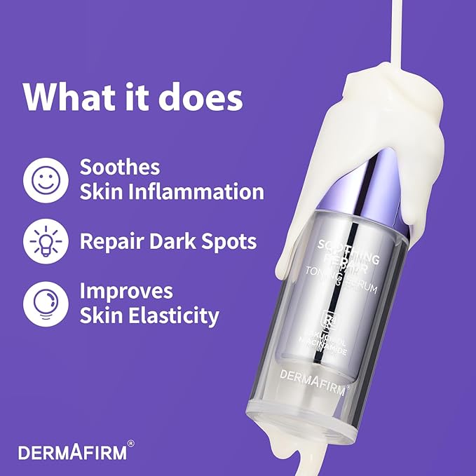DERMAFIRM Bakuchiol Retinol Serum for Glass Skin with Niacinamide & Peptides | Daily Korean Skin Care for Sensitive Skin | Soothing Repair Toning Serum R4 for Glass Skin-GlimoraGlow