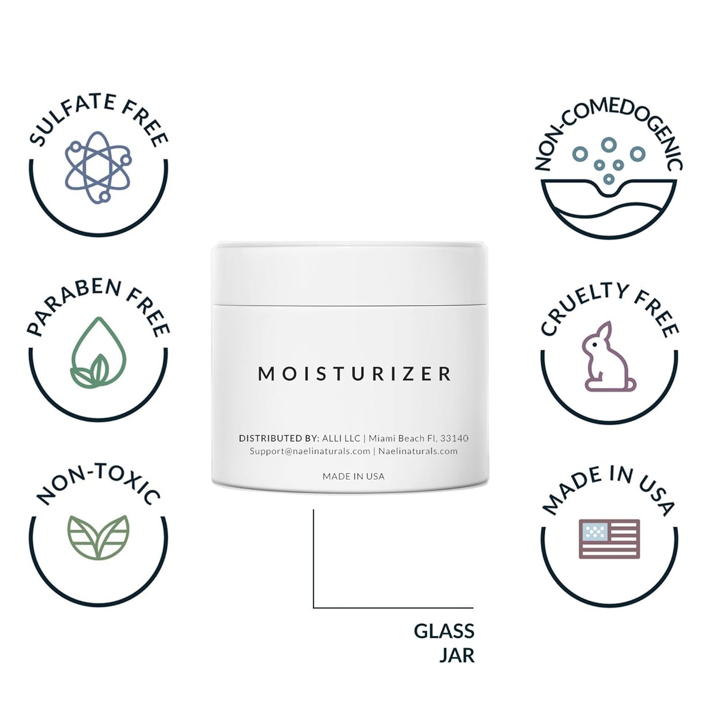 NAELI Face Moisturizer with SPF 30, Anti Aging Collagen & Peptide Cream, Reduces Wrinkles - Lightweight Skin Hydration with Hyaluronic Acid, Paraben Free & Non-Comedogenic Sunscreen, 3.4 oz-GlimoraGlow