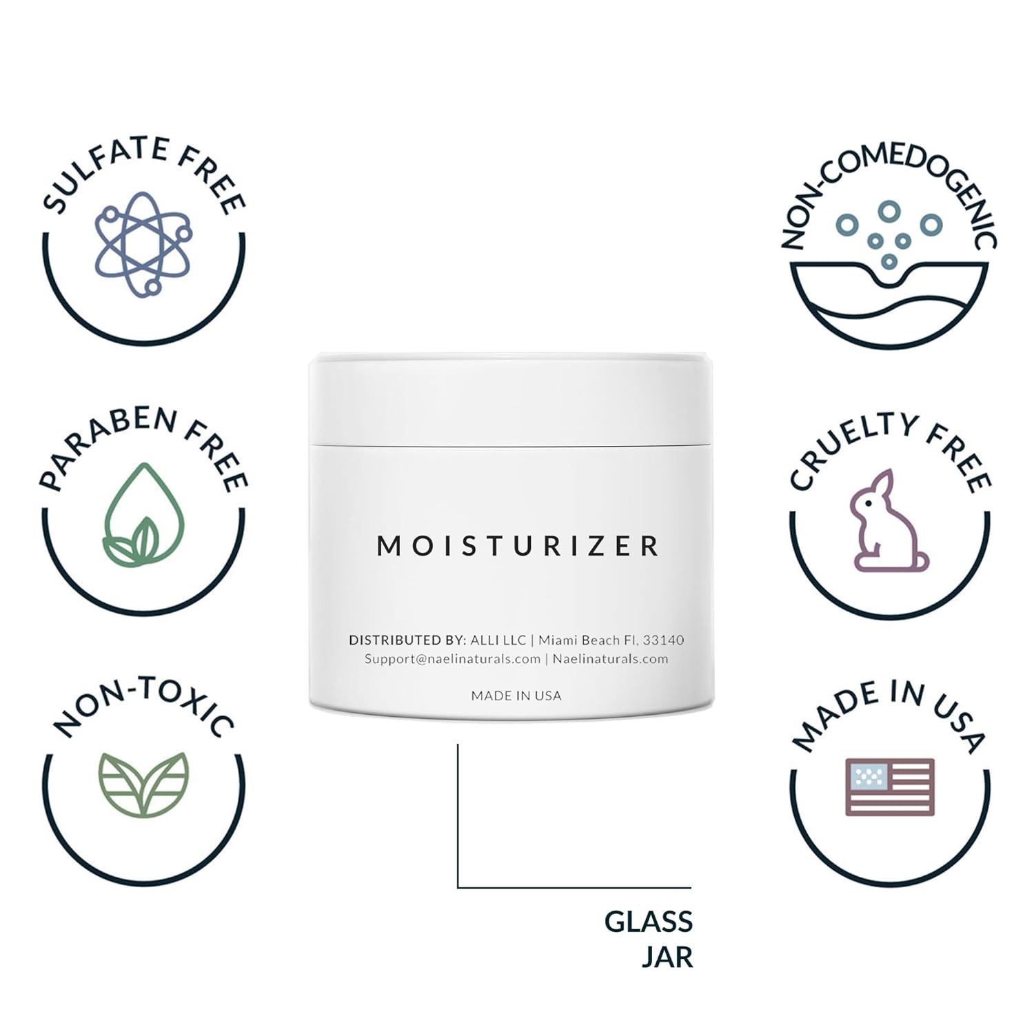 NAELI Face Moisturizer with SPF 30, Anti Aging Collagen & Peptide Cream, Reduces Wrinkles - Lightweight Skin Hydration with Hyaluronic Acid, Paraben Free & Non-Comedogenic Sunscreen, 3.4 oz-GlimoraGlow