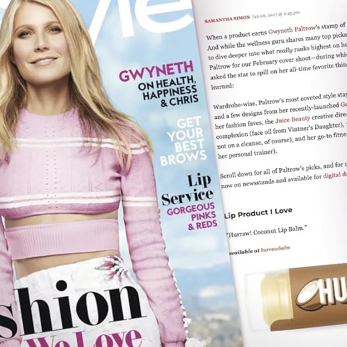 Hurraw! Coconut Lip Balm, 2 Pack: Organic, Certified Vegan, Cruelty and Gluten Free. Non-GMO, 100% Natural Ingredients. Bee, Shea, Soy and Palm Free. Made in USA-GlimoraGlow