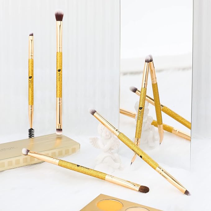 DUcare Eyeshadow Brushes Set Duo End Eye Makeup Brushes Professional Eyeshadow Brush set 5Pcs Travel Concealer Eyebrow Eyelash Eye Liners Blending-GlimoraGlow