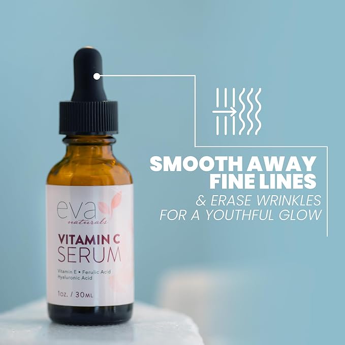 Eva Naturals Firm & Glow Serum Bundle – Vitamin C, Peptide & Niacinamide Serums – Anti-Aging Face Serum Set for Wrinkles, Glow, Pores, Hydration – Collagen Boosting Skin Care Routine-GlimoraGlow
