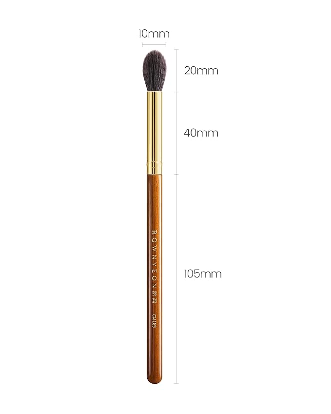 Desert Oak Series Eyeshadow Blending Brush - Dome Goat Hair Bristles for Seamless Crease Work, Premium Bubinga Handle with Gold Brass Ferrule (CM 169)-GlimoraGlow