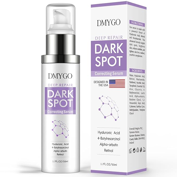 Dark Spot Remover for Face, Dark Spot Corrector for Age Spot Sun Spot Brown Spot Melasma Uneven Skin Tone, with Vitamin C and Hyaluronic Acid for Women and Men, 1.7 FL OZ-GlimoraGlow
