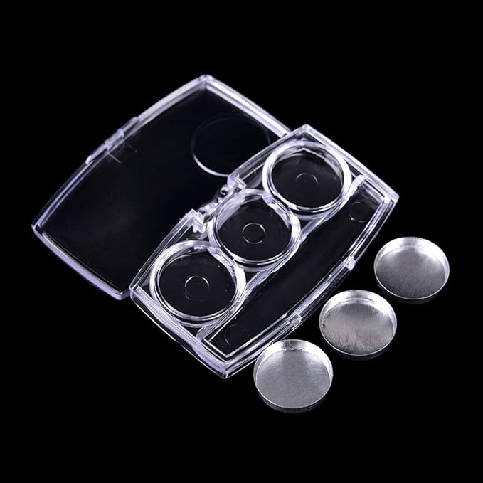 10 Pcs Clear Empty Eyeshadow Palette Plastic Eyeshadow Storage Box Case with 3 Grids Palettes Lipstick Box Pigment Palette Tray Plastic Cosmetics Container Box DIY Makeup Powder Sample Box-GlimoraGlow