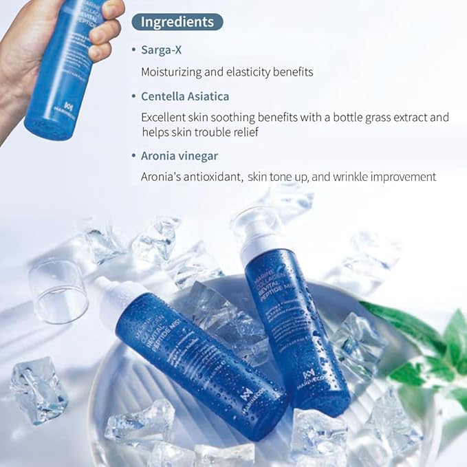 Marine Collagen Revital Peptide Mist 120ml ㅣ Fine Facial Spray for Hydration Soothing Glow ㅣ Daily Moisture Mist with Centella and Peptides-GlimoraGlow