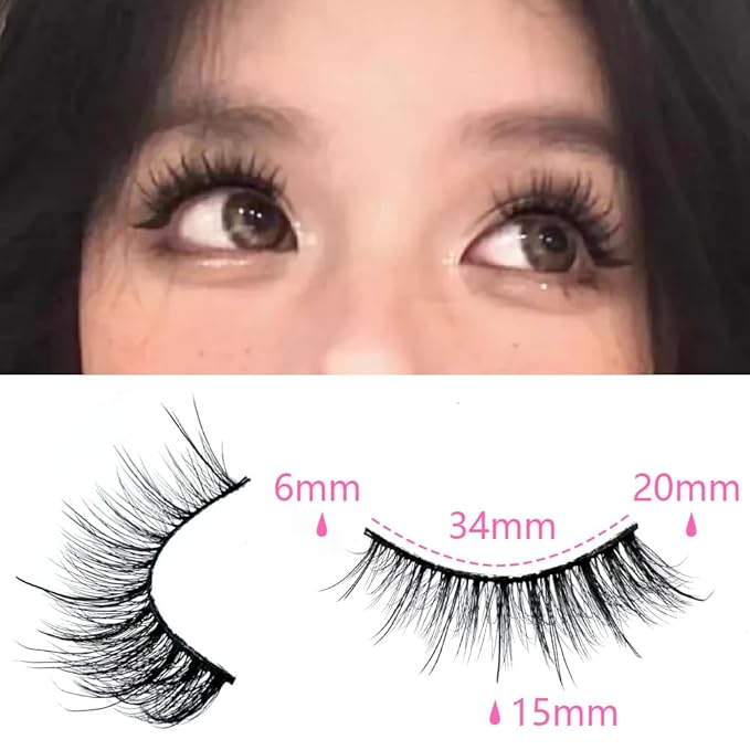 False Eyelashes 48 Pairs Faux Mink Lashes 14mm Wispy Lashes 3D Fluffy Cat Eye Lashes Pack Bulk Wholesale Strip Lashes(style 48-041)-GlimoraGlow