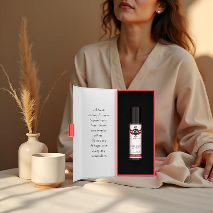 CA Perfume Amber Rouge Saffron Fragrance Body Oil For Women & Men Roll On 0.33fl oz / 10ml-GlimoraGlow