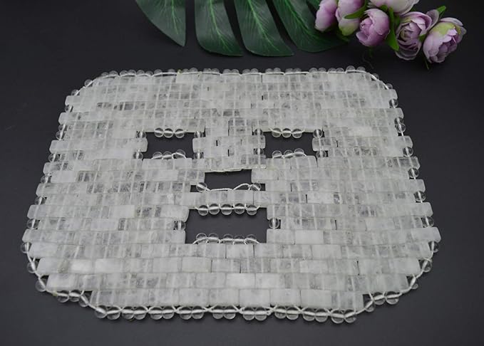 Jade Face Sleeping Mask, Jade Mask for Relieving Face & Eye Puffiness Migraine, Anti Wrinkle Mask Therapy, Yoga Meditation Tools (Clear Crystal)-GlimoraGlow