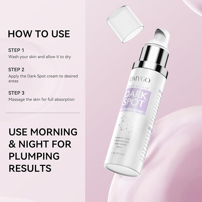 Dark Spot Remover for Face, Dark Spot Corrector for Age Spot Sun Spot Brown Spot Melasma Uneven Skin Tone, with Vitamin C and Hyaluronic Acid for Women and Men, 1.7 FL OZ-GlimoraGlow