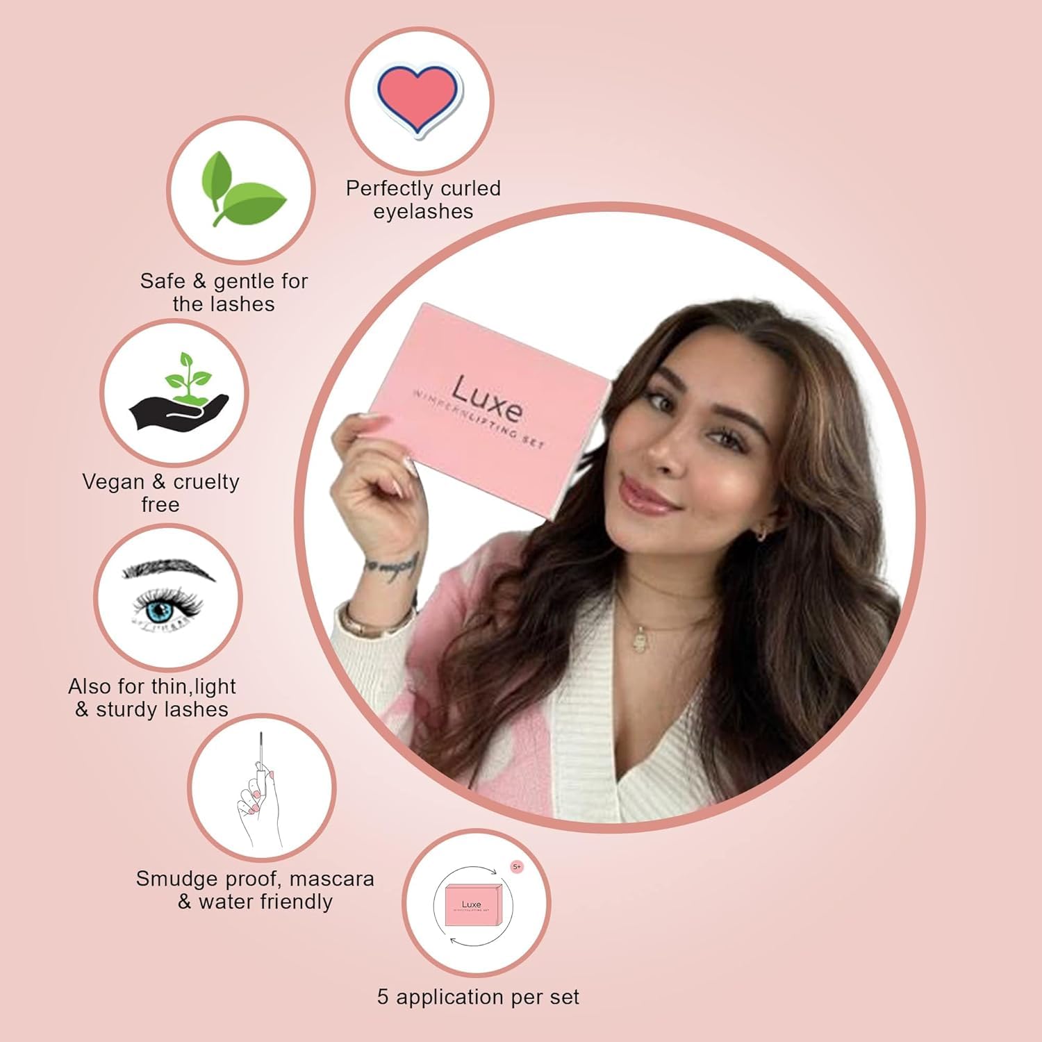 Luxe Cosmetics - Lash Lift Kit - Complete Set for Eyelash Lifting - New Pro Version - Easy to Apply and Long Lasting Finish - Professional Results up to 8 Weeks-GlimoraGlow