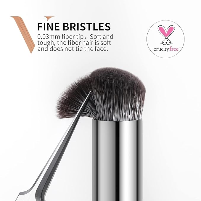 DUcare Concealer Brush Under Eye, Angled Small Nose Contour Brush, Mini Thin Slanted Foundation Dark Circles Puffiness, Puffy Face Eyebrow Eyes, Liquid Cream Blending-GlimoraGlow