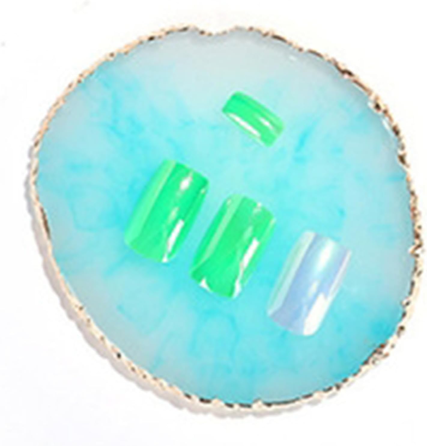 2 Pcs Resin Nail Palette Nail Polish Palette Nail Art Palette with Stainless Stirring Rod (Gray and Green)-GlimoraGlow