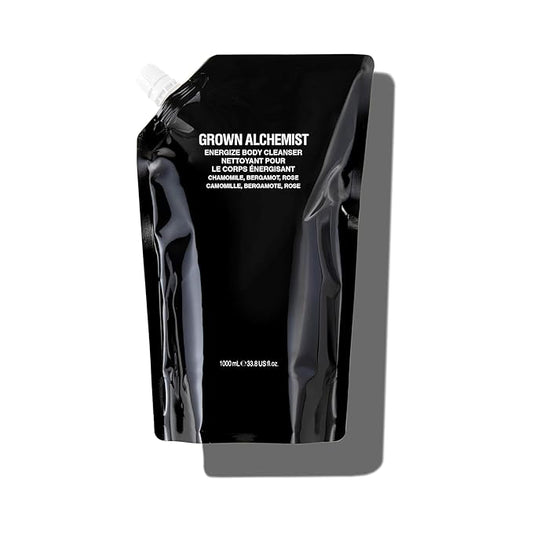 Grown Alchemist Energize Body Cleanser Refill Pouch. Chamomile, Bergamot & Rose Body Cleanser. Gentle Body Wash. Hydrates & Cleanses Skin, (1L).-GlimoraGlow