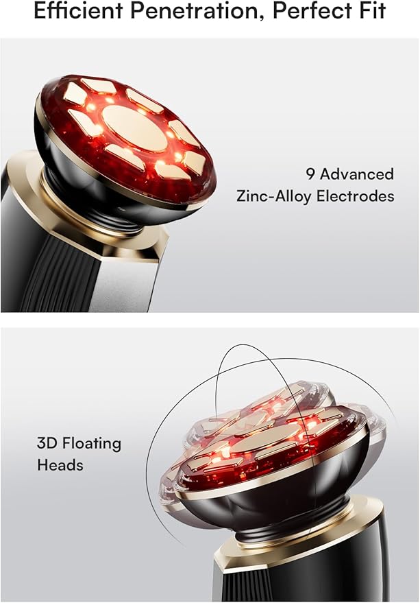 INIA Micro-Current Facial Device, 3-in-1 Facial Massager Red Light Therapy for Face and Neck True Beauty Glow Device Effective for Wrinkle and Puffiness-GlimoraGlow