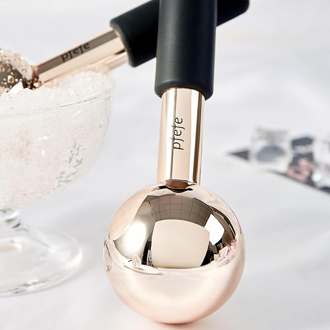 Ice Globes for Face & Eyes, Unbreakable Stainless Steel Cryo Sticks for Beauty Routines, Facials Cold Roller Colling Globes for Puffiness, Wrinkles, Dark Circles, Headaches-GlimoraGlow