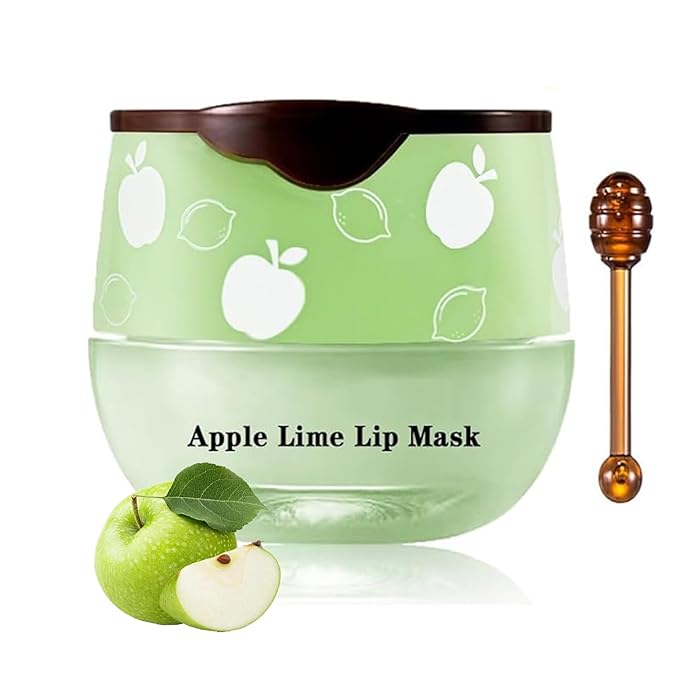 1PCS Bee Lip Balm Honey Lip Balm,Exfoliating Honey Pot Lip Balm Sleeping Lip Mask with Brush, Hydrating & Prevention Dry and Cracked, Lip Scrubs Exfoliator & Moisturizer-GlimoraGlow