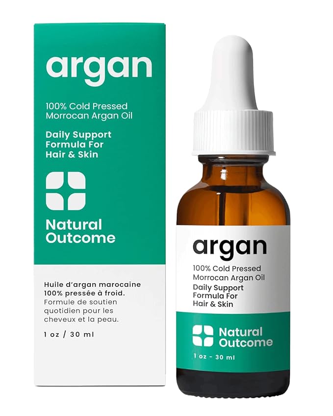 Argan Oil 100% Pure Moroccan Cold-Pressed Face, Body and Hair Lightweight Oil for Moisturizing, Hydrating & Skin Nourishment, 1 oz-GlimoraGlow