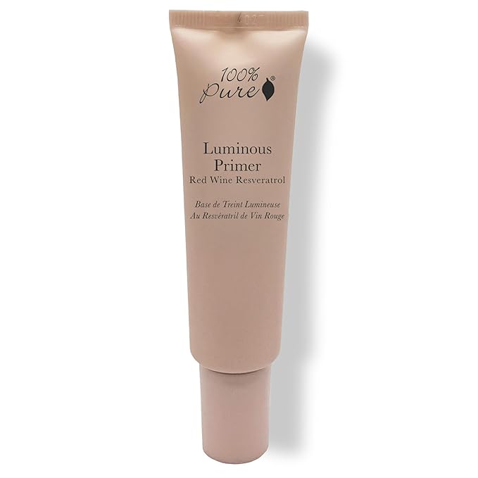 100% PURE Luminous Face Primer Illuminating Makeup Base & Moisturizer with Anti-Aging Antioxidants - Glowy Long-Lasting & Pore Diminishing Cosmetics Prep, Flawless Soothing Hydration - 1 oz-GlimoraGlow