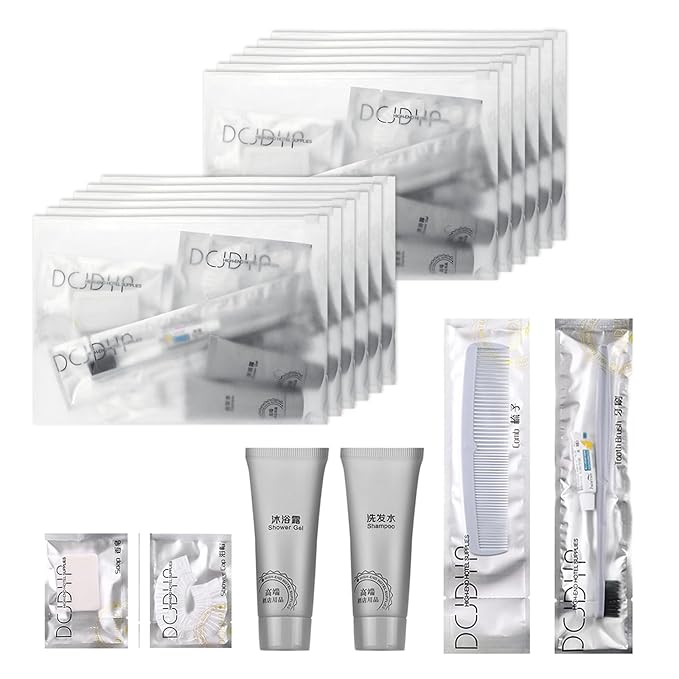 Hygiene Kit, Hygiene Kit Bulk, Travel Hygiene Kit With Toothbrush, Toothpaste, Comb, Shampoo, Shower Gel, Shower Cap And Soap, Individually Packed, Suitable For Hotel, Home, Travel (25 sets)-GlimoraGlow