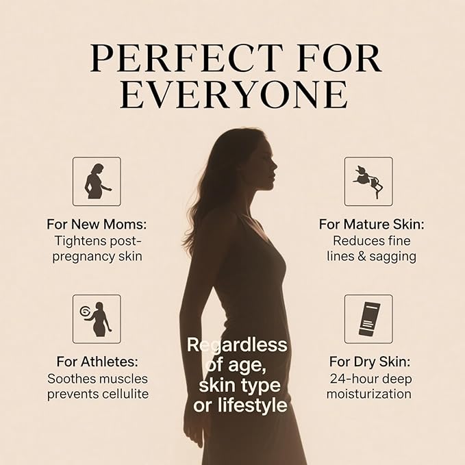 Champagne Firming Body Cream,Anti-Aging Tightening Cream with Luxe-Lift Complex,Skin Firming Cream for Hydrates Dry Skin, Fights Crepey Skin on Arms & Legs(8 Fl Oz, Sweet Almond Coconut)-GlimoraGlow