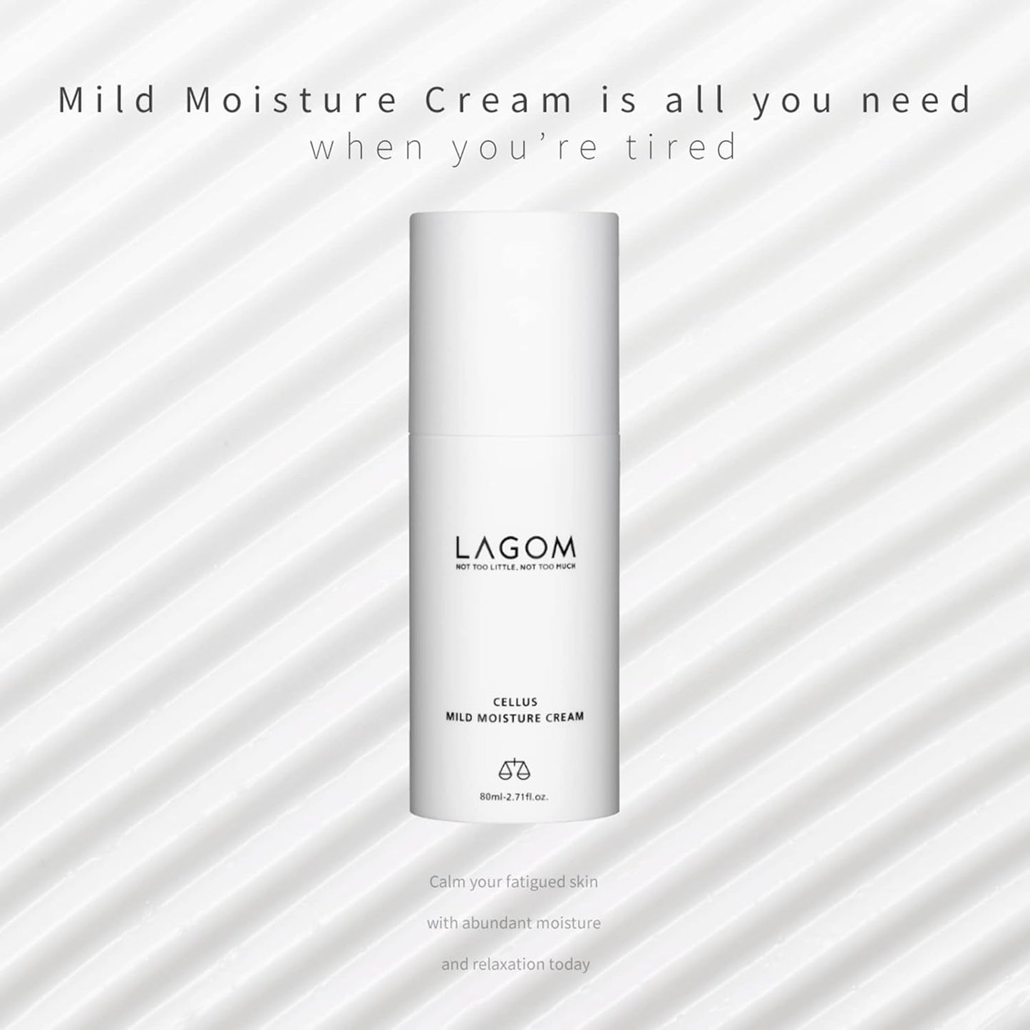 LAGOM Cellus Mild Moisture Cream with D-panthenol, Natural Moisturizer, Hypoallergenic, Fragrance-Free, Refreshing Herbal Face Lotion for Sensitive Skin 2.71 Fl Oz-GlimoraGlow