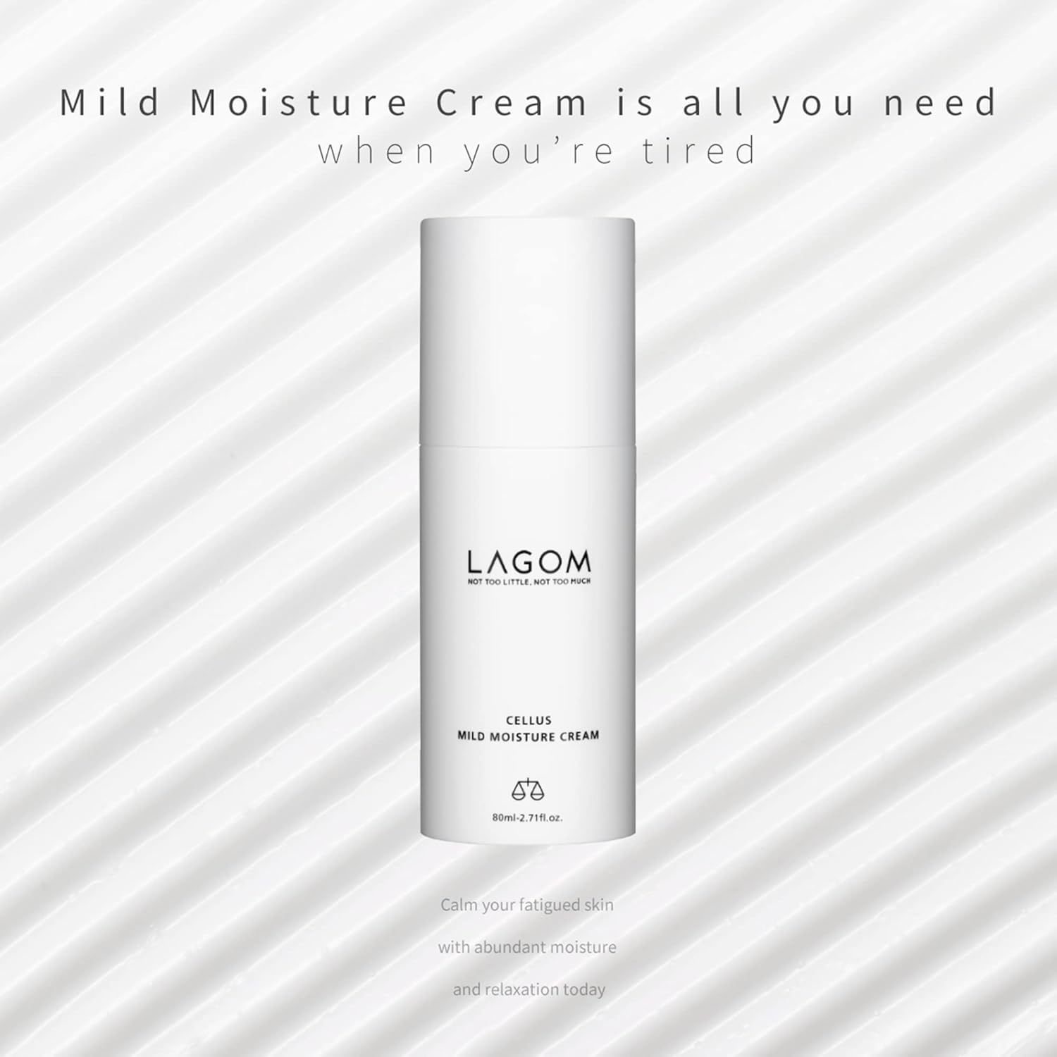 LAGOM Cellus Mild Moisture Cream with D-panthenol, Natural Moisturizer, Hypoallergenic, Fragrance-Free, Refreshing Herbal Face Lotion for Sensitive Skin 2.71 Fl Oz-GlimoraGlow