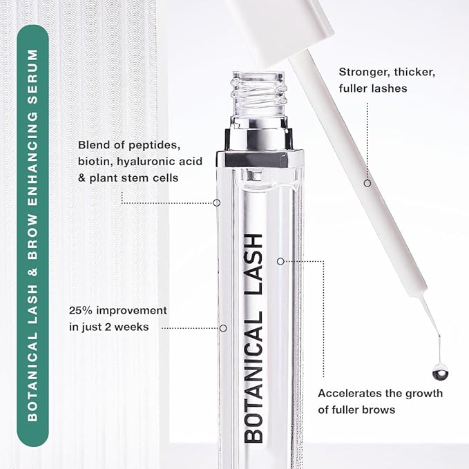 Contours Rx Botanical Lash & Brow Enhancing Serum – Organic, Drug-Free Growth Formula with Peptides & Botanicals – Strengthens, Hydrates & Nourishes – 5ml-GlimoraGlow