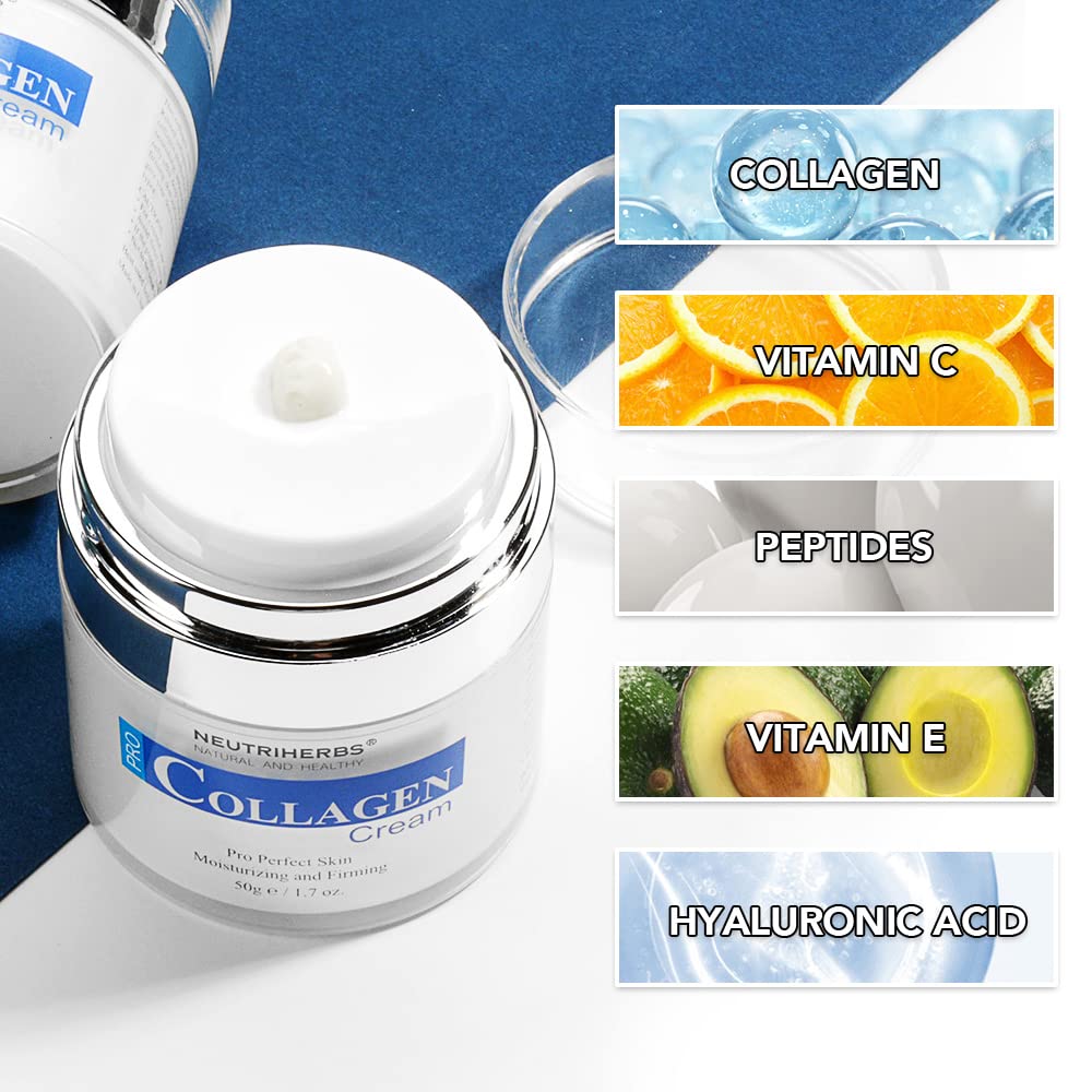 Neutriherbs Face Cream Collagen Facial Moisturizer, Reduce Black Spots and Blemishes,Persistent Moisturizing Reduce Fine Lines 1.7OZ-GlimoraGlow