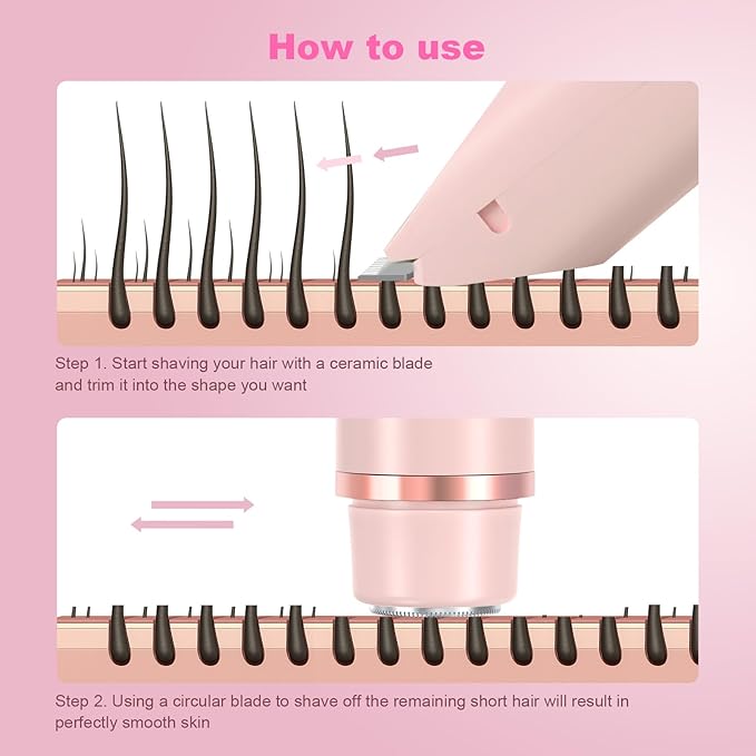 2025 New Bikini Trimmer for Women,Dermave Bikini Shaver,2-in-1 Electric Razors for Women(Pink)-GlimoraGlow