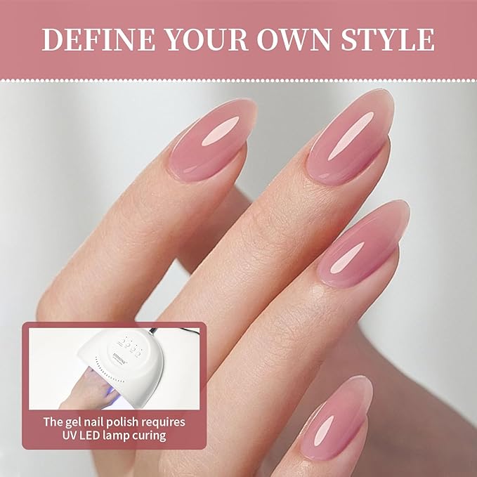 JODSONE 23PCS Gel Nail Polish Set 20 translucent Jelly Color Natural and Elegant Long Lasting Suitable for Home and Salon-GlimoraGlow