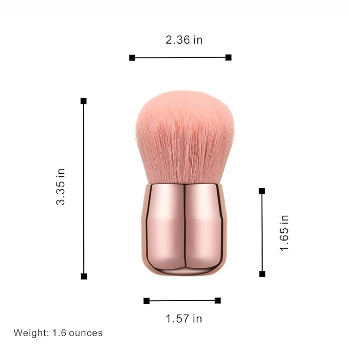 Extra Large Kabuki Brush Set for Body and Face, for blush, loose powder manicure multi-functional and tanning, Gift for women with Velvet Bag(RoseGold 2pcs)-GlimoraGlow