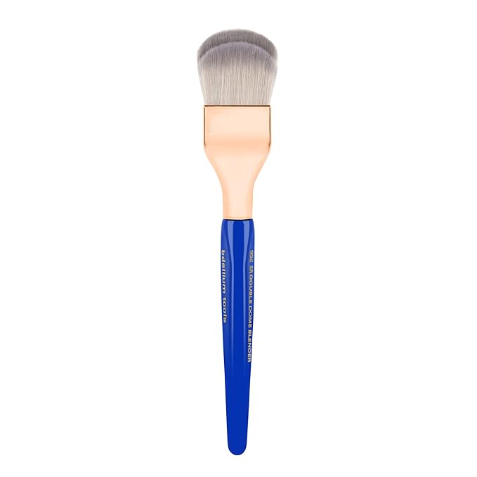 Bdellium Tools Professional Makeup Brush - Golden Triangle 952 Small Rounded Double Dome Blender - With All Vegan and Soft Synthetic Fibers, For Application & Blending (Blue, 1pc)-GlimoraGlow