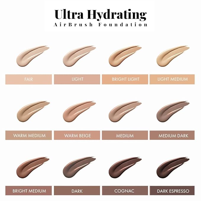 Jerome Alexander Airbrush Foundation Ultra Hydrating, Spray Foundation Makeup with 2x the Active Ingredients, Ultra-Light, Buildable, Full Coverage Formula (Light)-GlimoraGlow