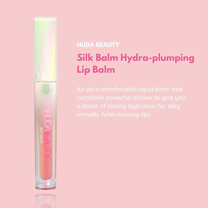 HUDA BEAUTY Silk Balm Hydrating and Nourishing Lip Balm Blush-GlimoraGlow