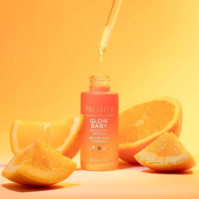 Pacifica Vitamin C Face Serum - Glow Baby Booster Facial Serum - Glycolic Acid Serum For Face - Dark Spot Corrector Anti Aging Brightening - Dermatologist Tested, Fragrance Free, Clean Skin Care Vegan-GlimoraGlow