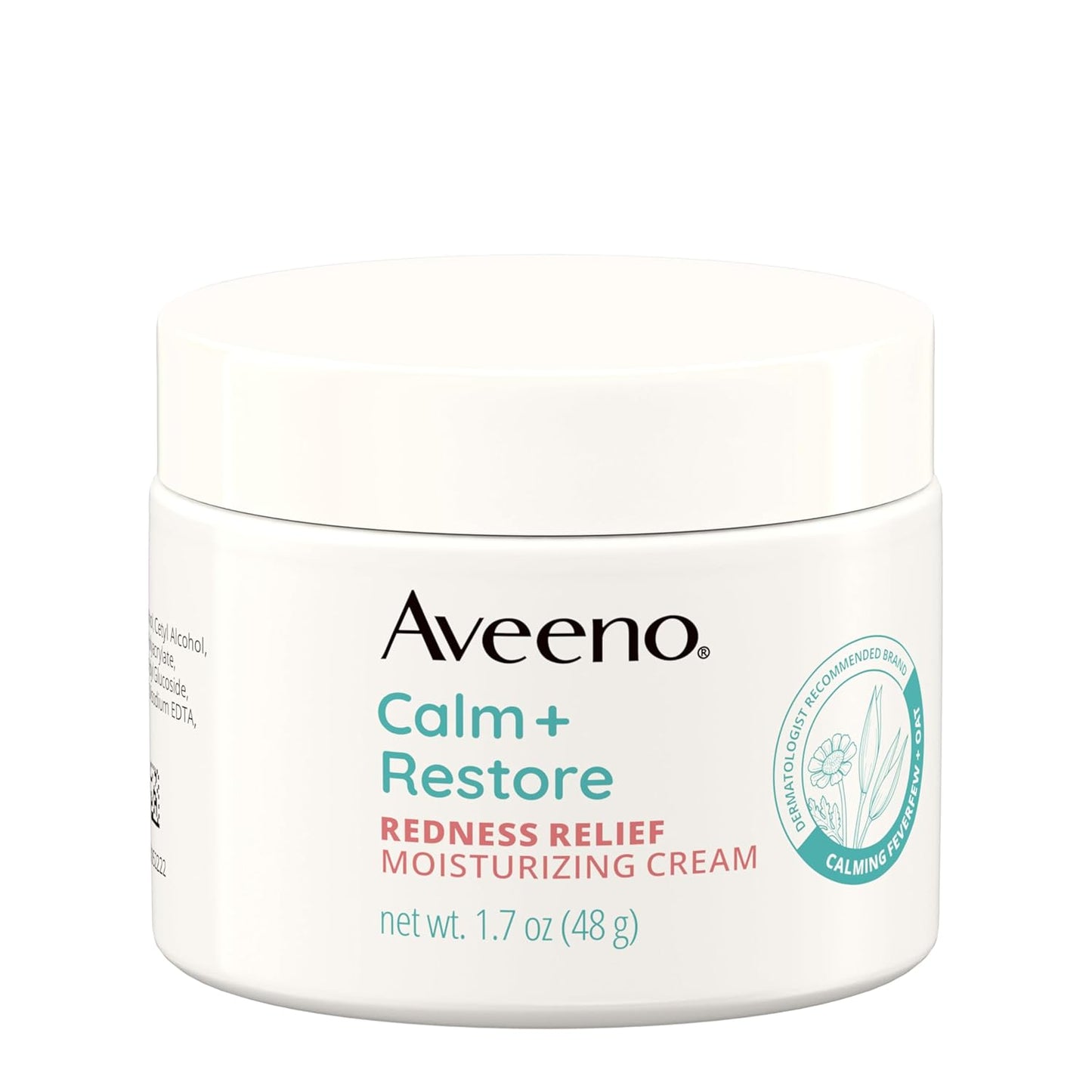 Aveeno Calm + Restore Facial Moisturizer Face Cream for Redness Relief, Non-Comedogenic, Ceramide & Vitamin B5, Hydrating for Dry, Sensitive Skin, Hypoallergenic, Fragrance-Free, 1.7 oz-GlimoraGlow