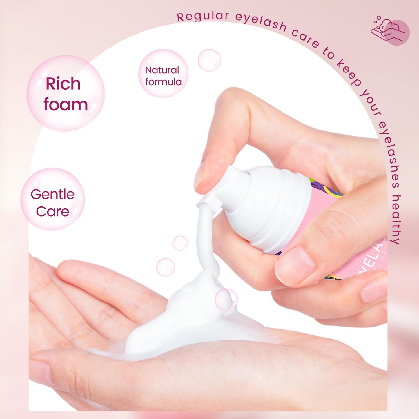 Buqikma Lash Shampoo Kit - Lash Cleaning for Eyelash Extension, 60Ml/2.11fl.Oz Eyelash with Lash Shampoo Brushes Gentle Lash Extension Cleanser for Professional Salon Use and Home Use (2 Pcs)-GlimoraGlow